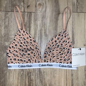 Calvin Klein Leopard Print Triangle Bralette
